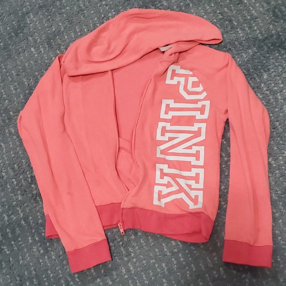 Victoria Secret Pink line- Coral Zip up Hoodie